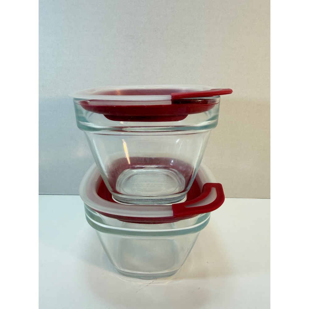 Rubbermaid Glass Food Storage Containers 1.5 Cup 7N61 Easy Find Lids Set Of 2